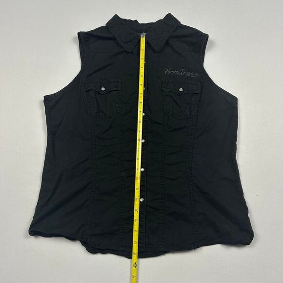 Y2K Harley Davidson Sleeveless Button Up - Picture 7 of 7
